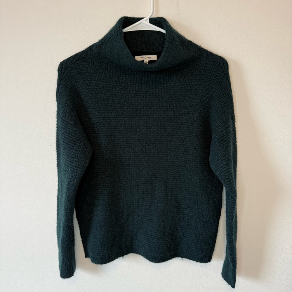 Madewell forest green wool sweater
